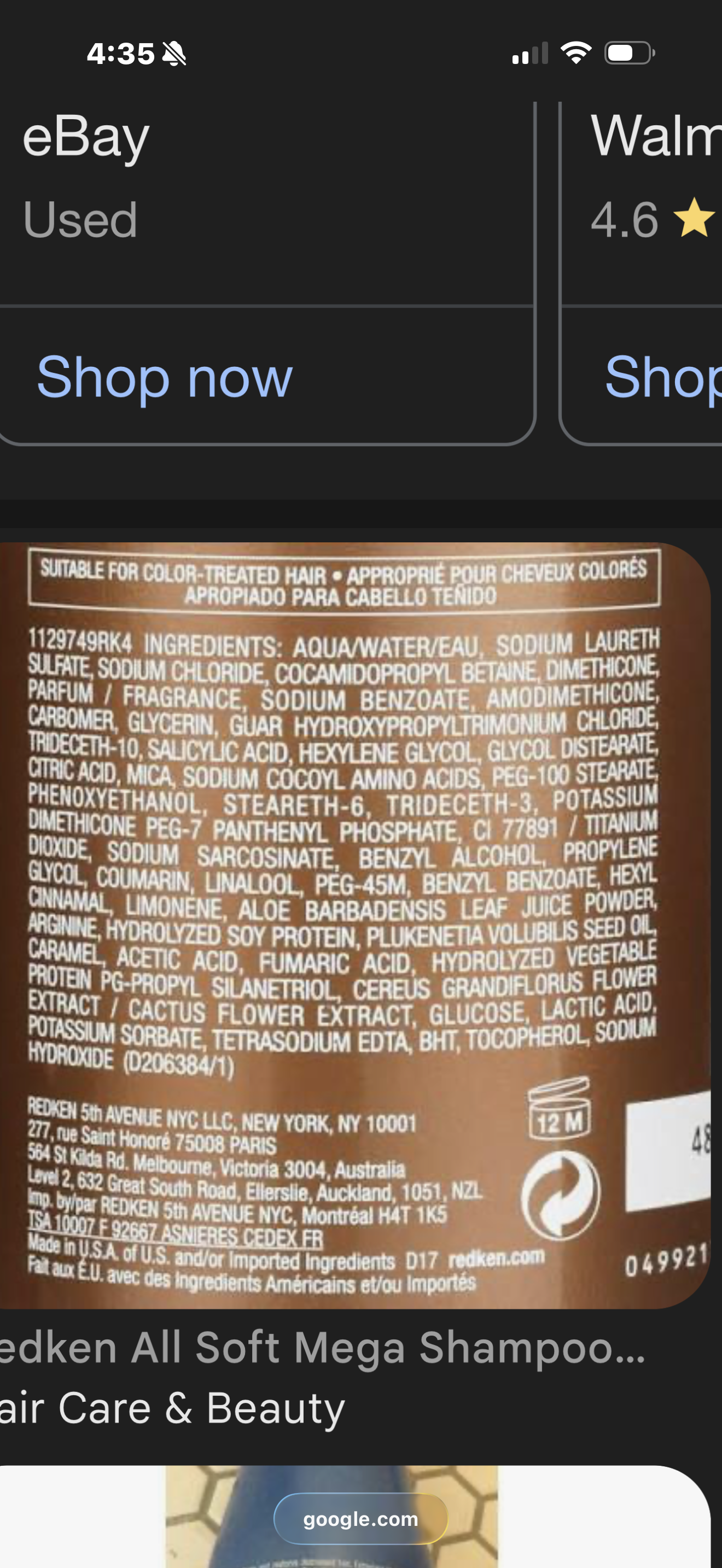 Redken all soft shampoo