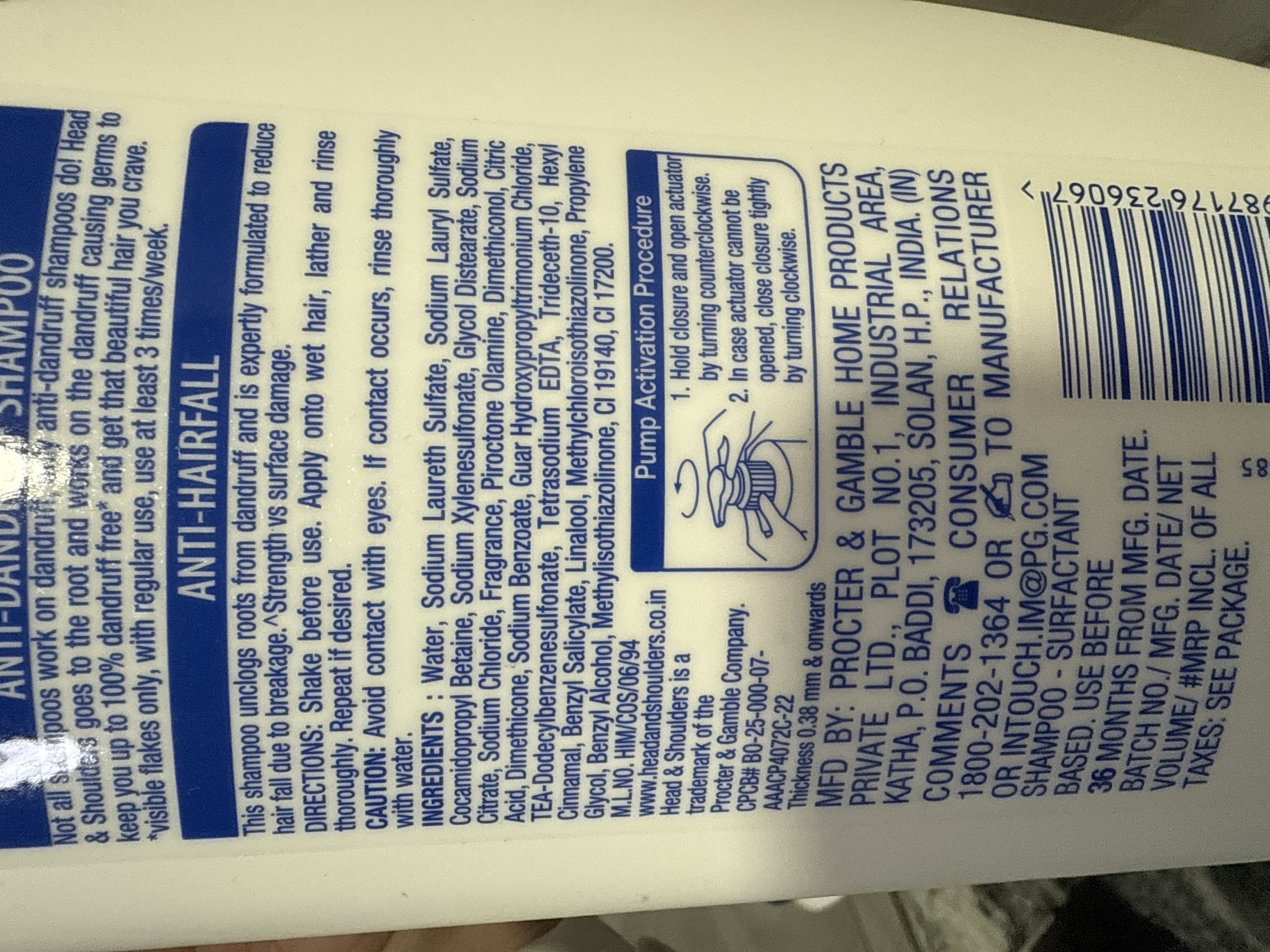 Head and Shoulders anti hairfall