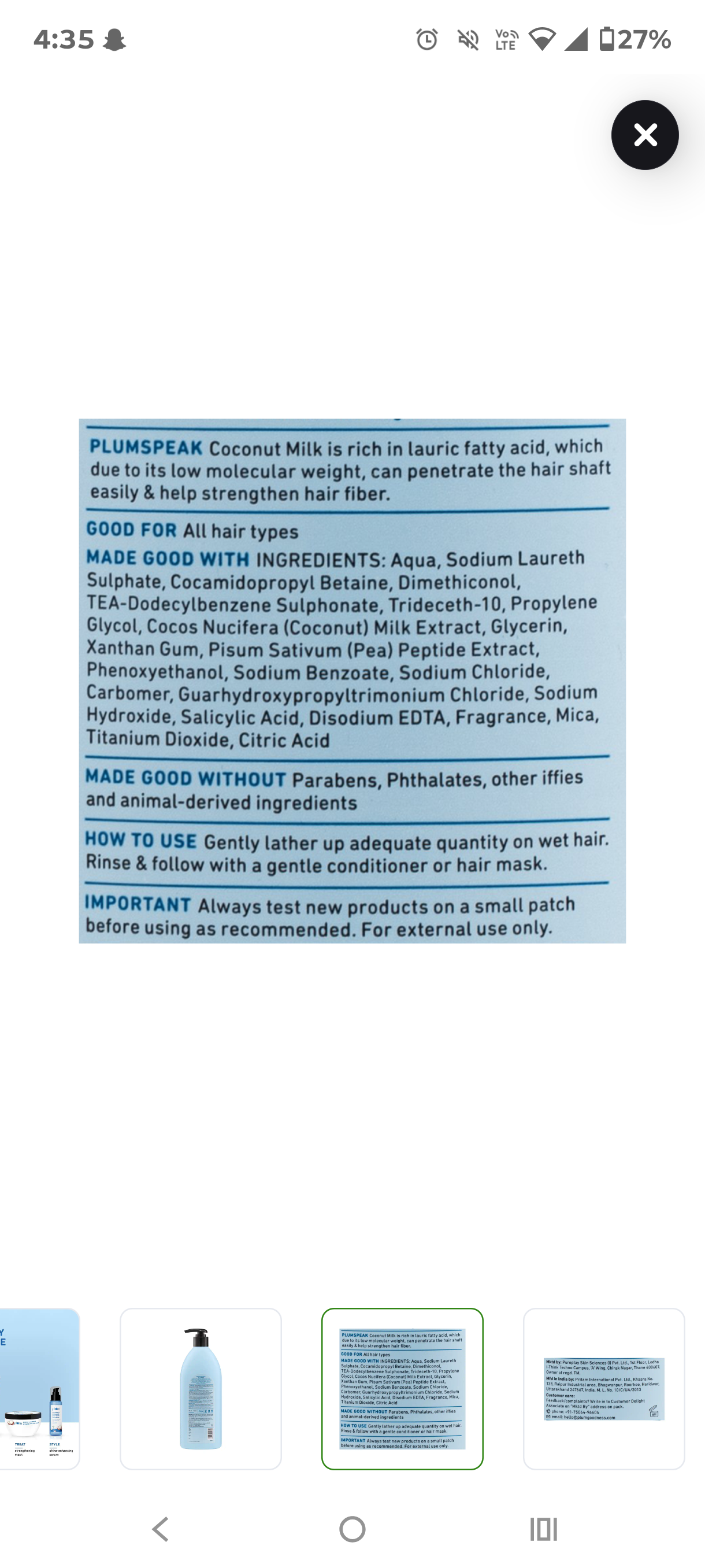 plum coconut milk and peptides shampoo