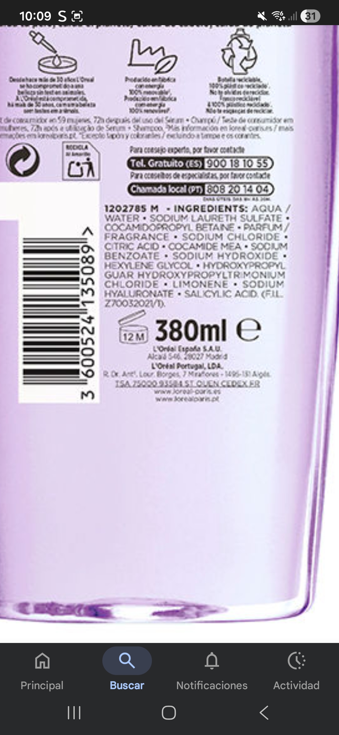 Loreal Elvive Hialuronico Pure