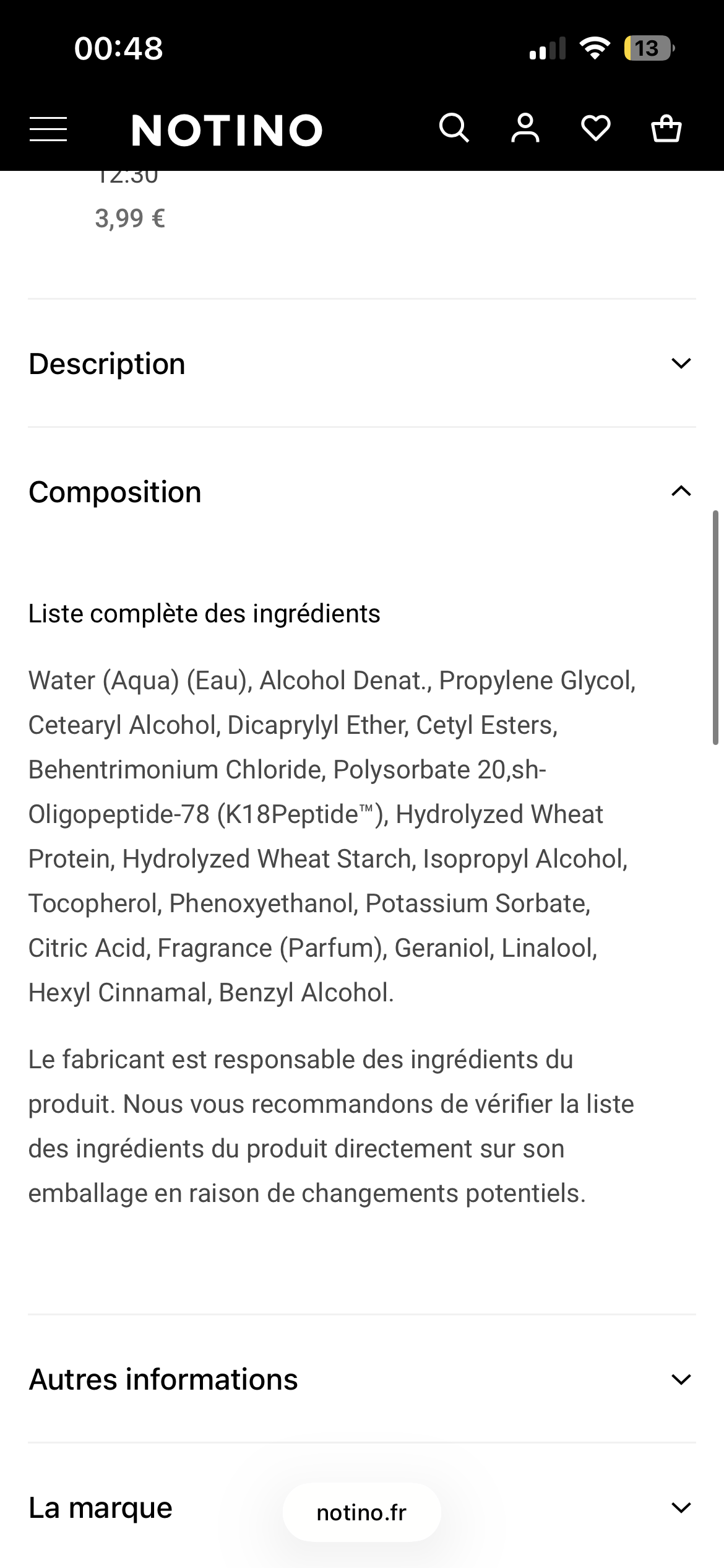 K18 soin sans rinçage