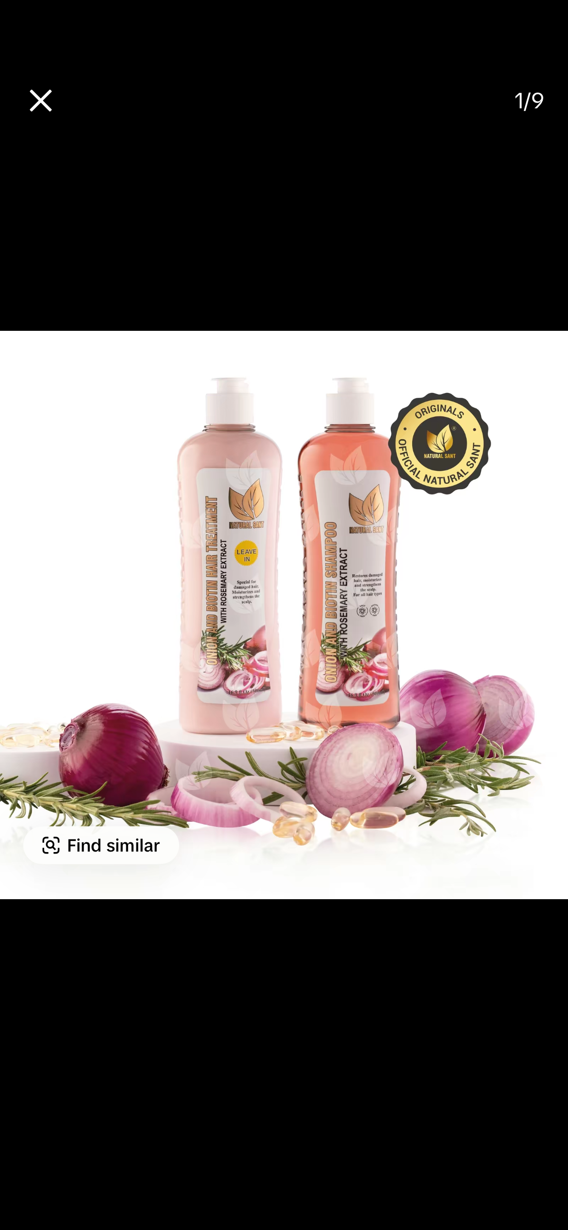 Natural Sant Onion, Rosemary and Biotin Shampoo & Treatment