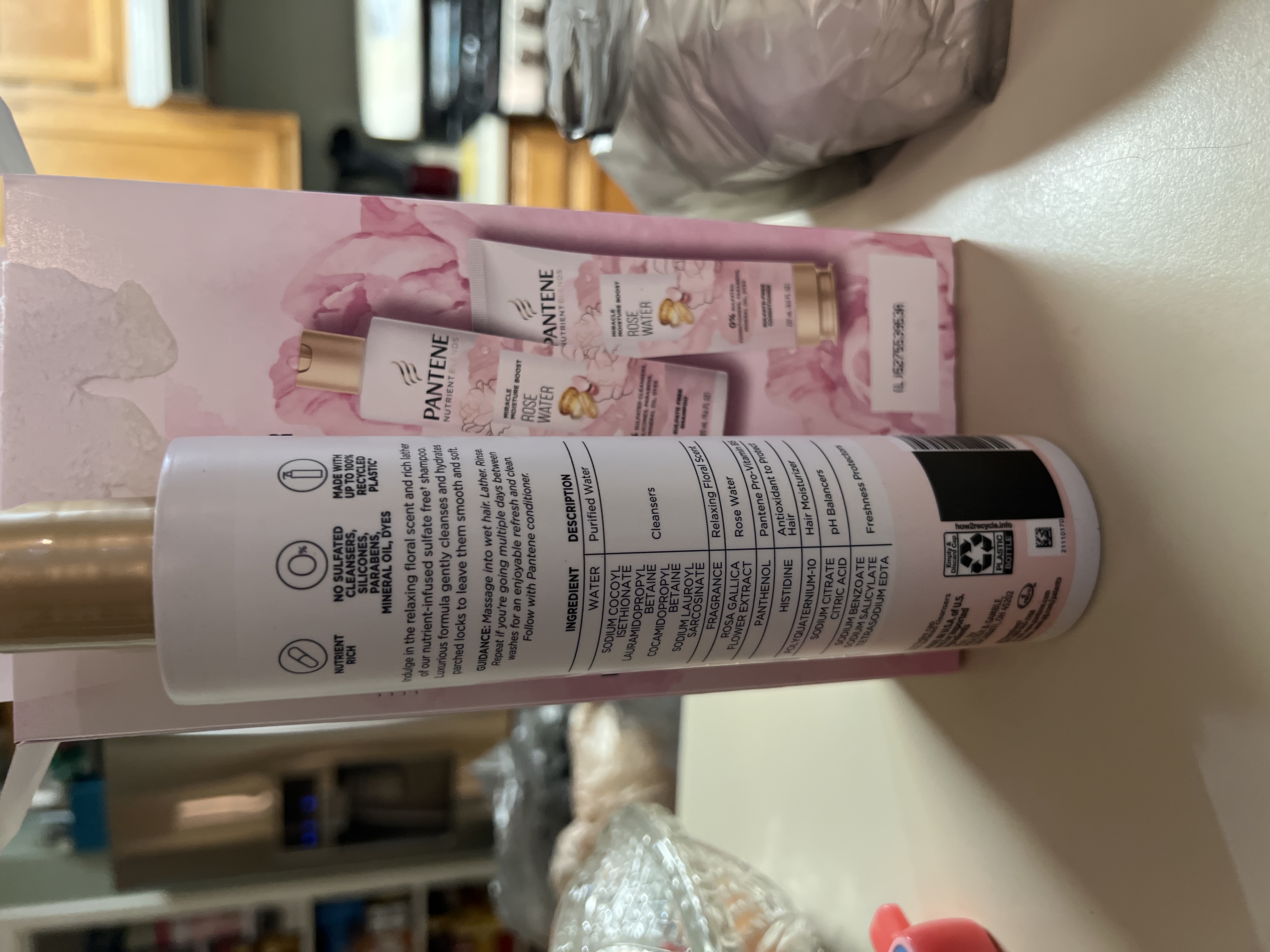 Pantene rose water moisturizing shampoo