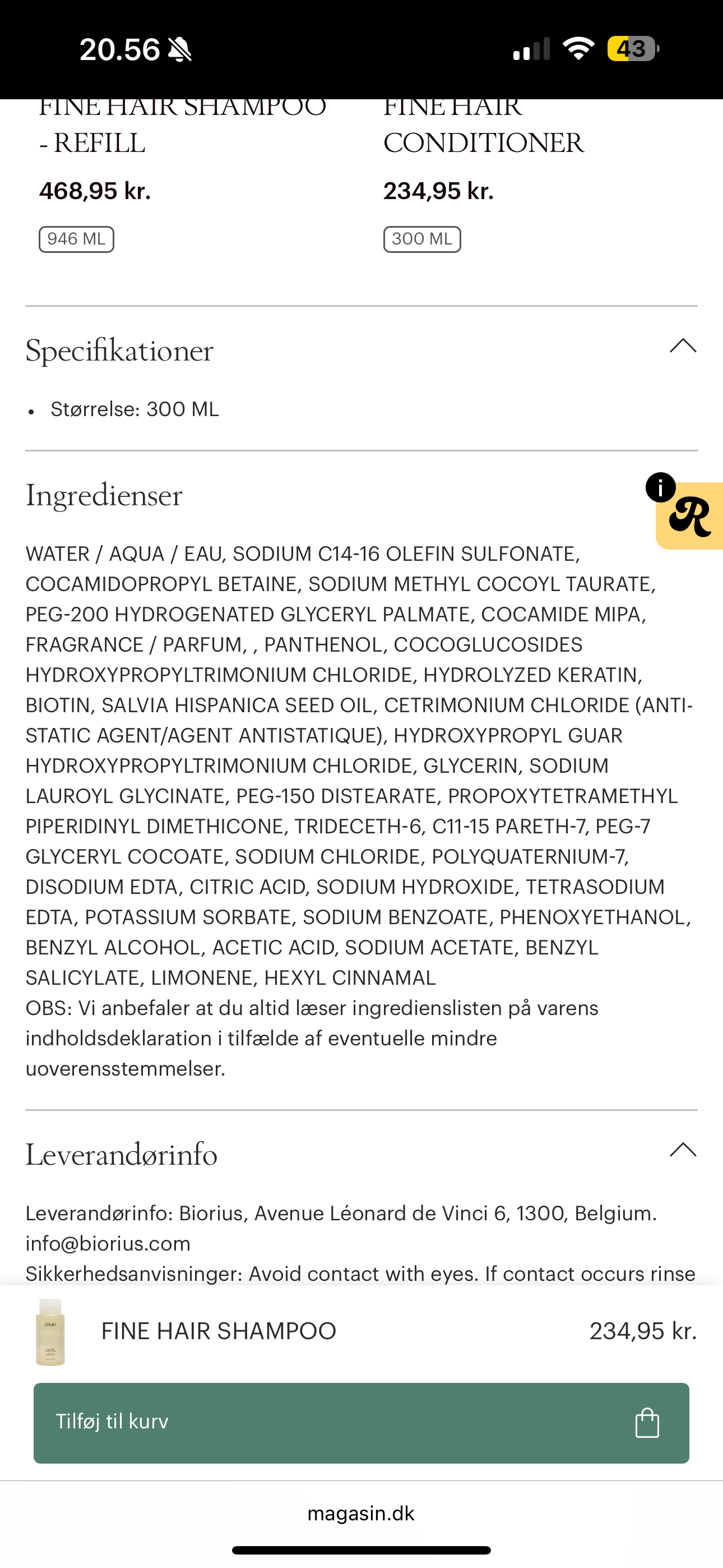 Ouai fine hair shampoo