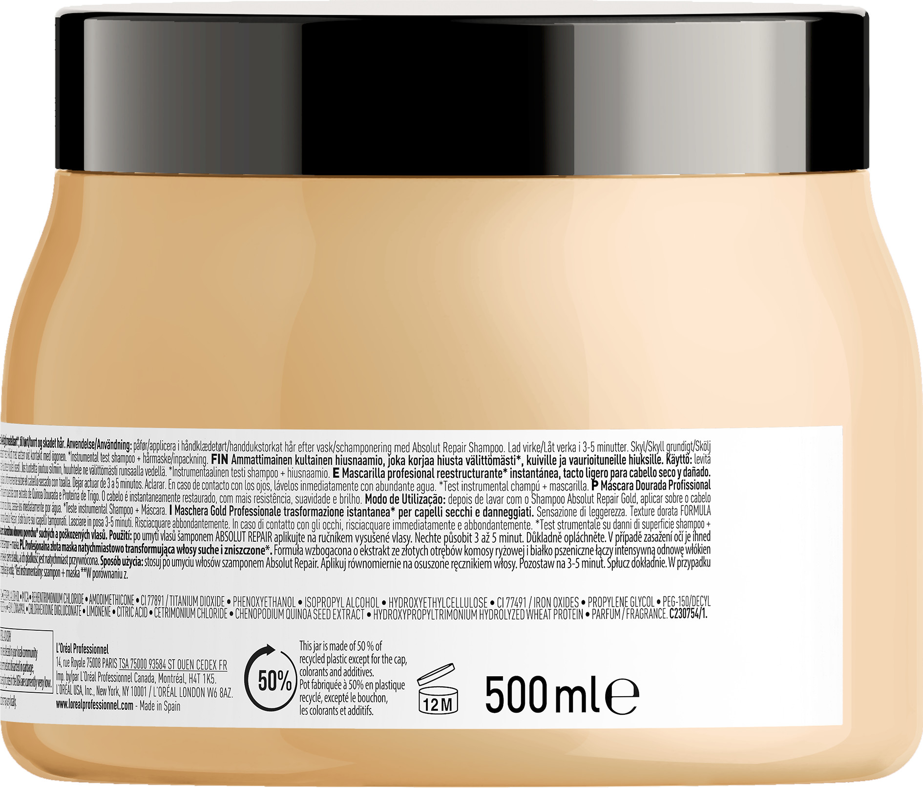 mascarilla loreal profesional absolut repair golden