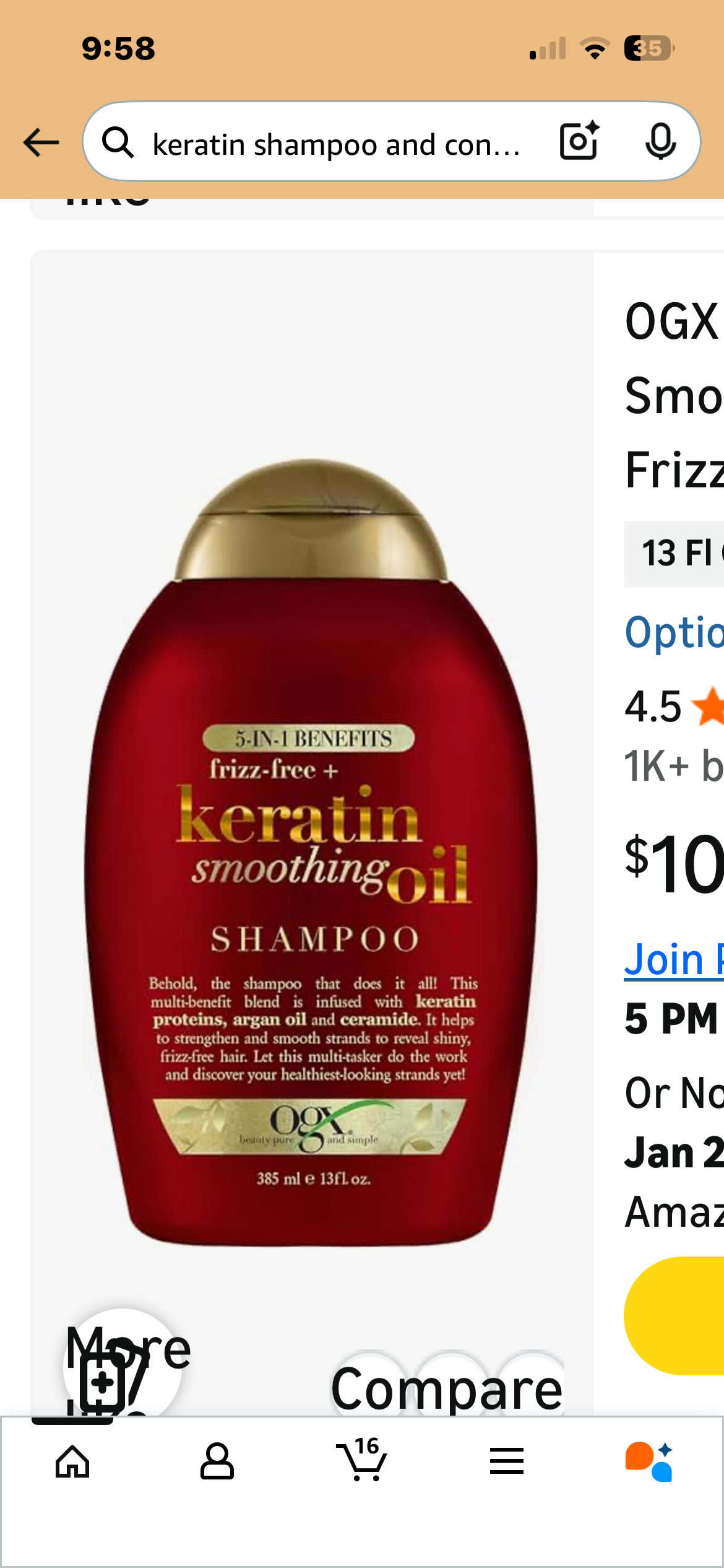 Keratin smoothing oil shampoo