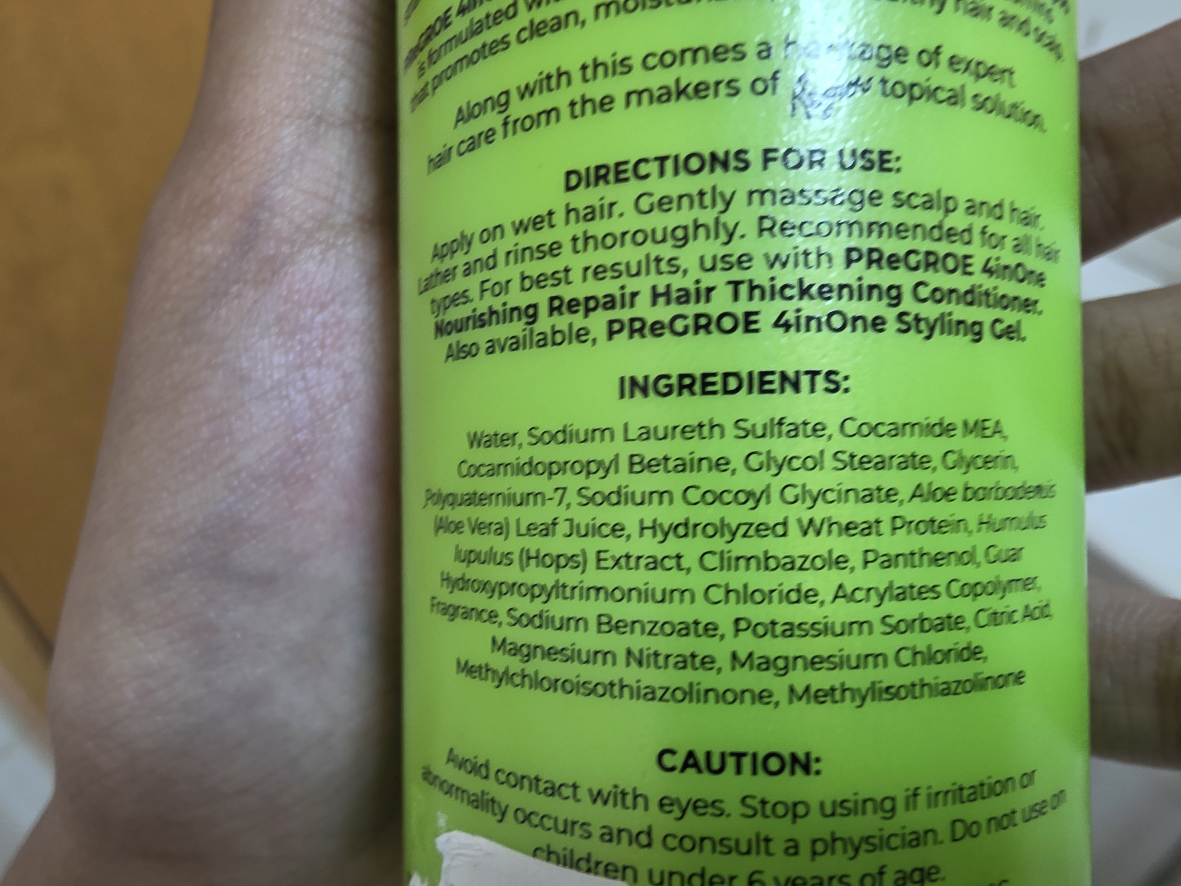 Pregroe 4inOne Anti-Dandruff/Scalp Care Nourishing Repair Hair Thickening Shampoo