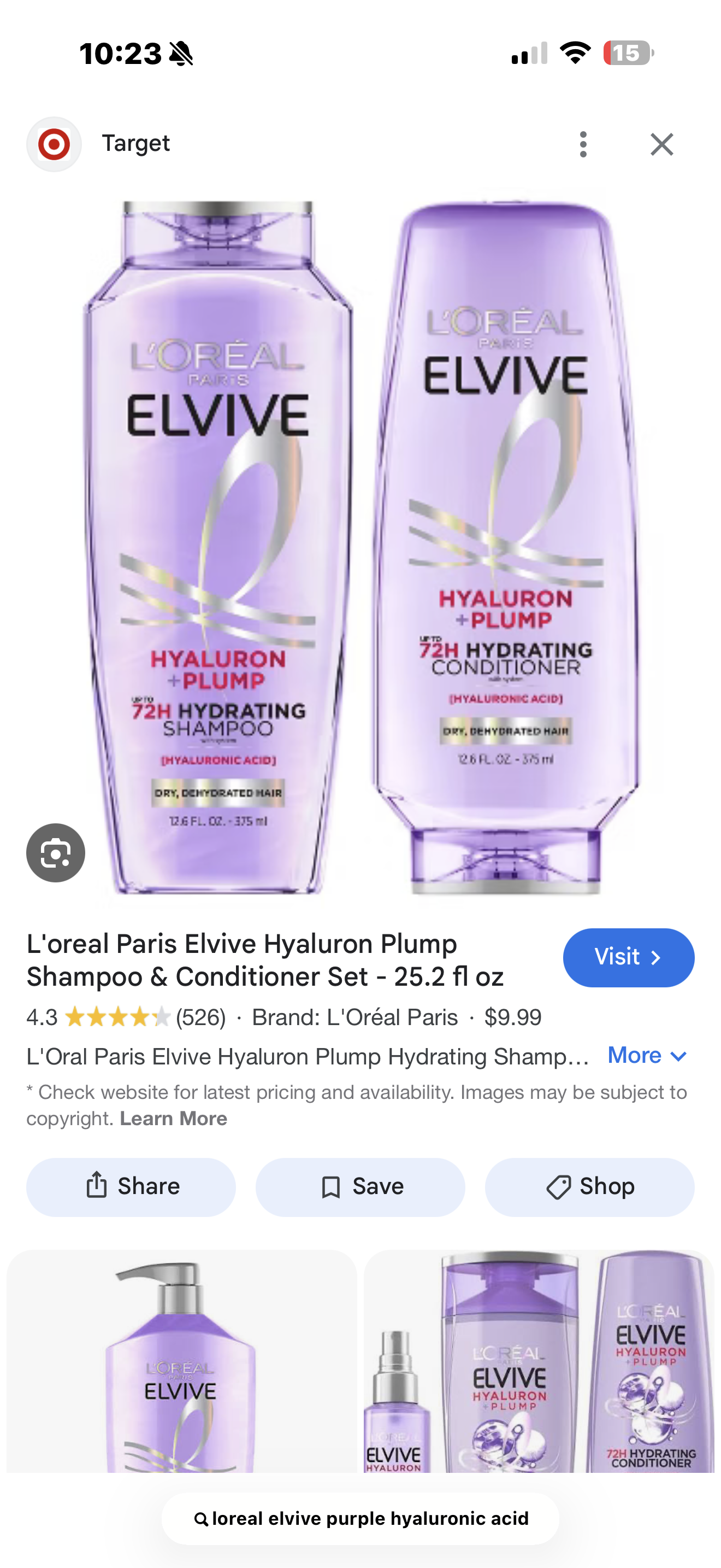 l’oréal elvive hylaron pump shampoo