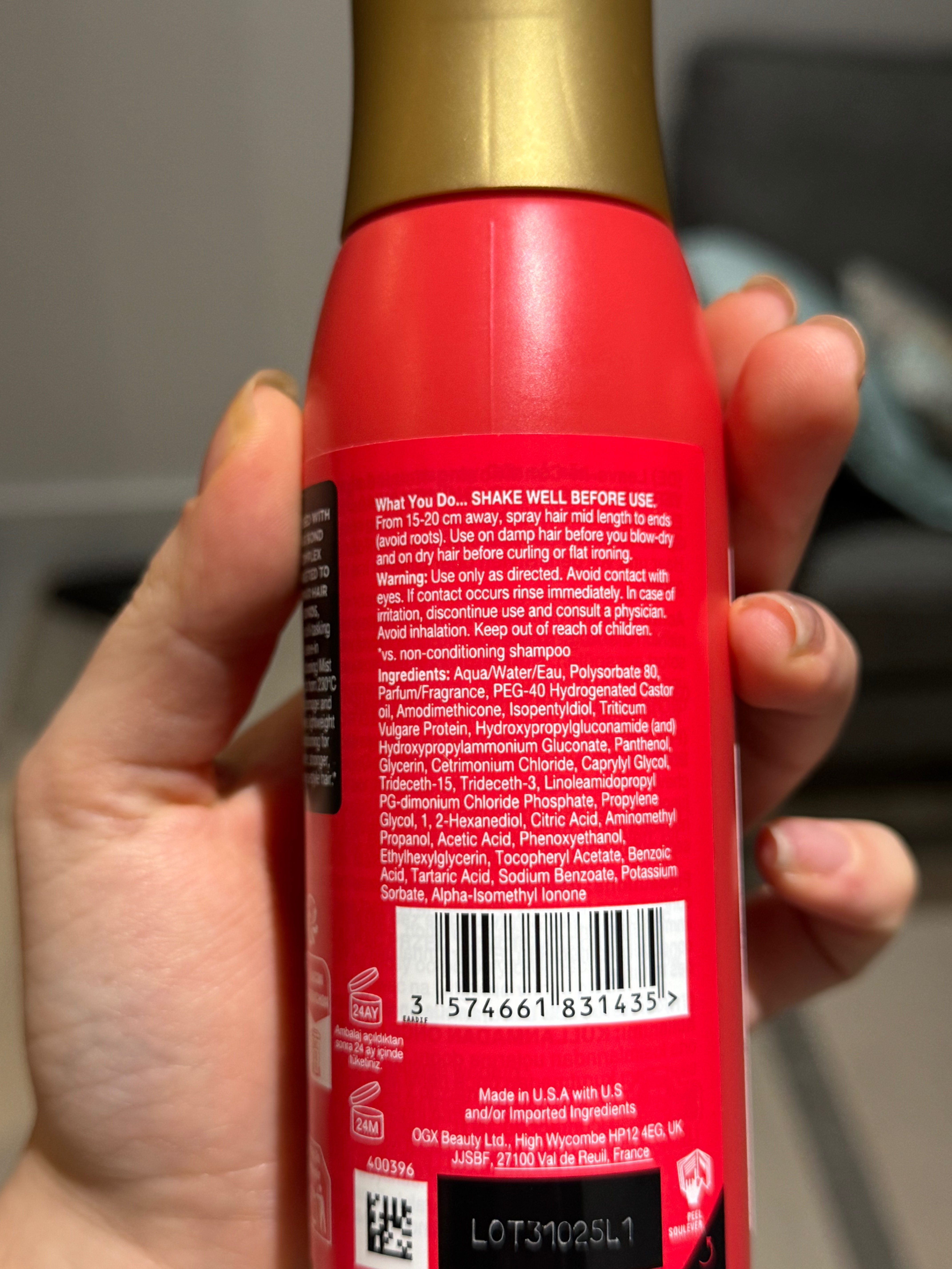 ogx bond protein repair spray