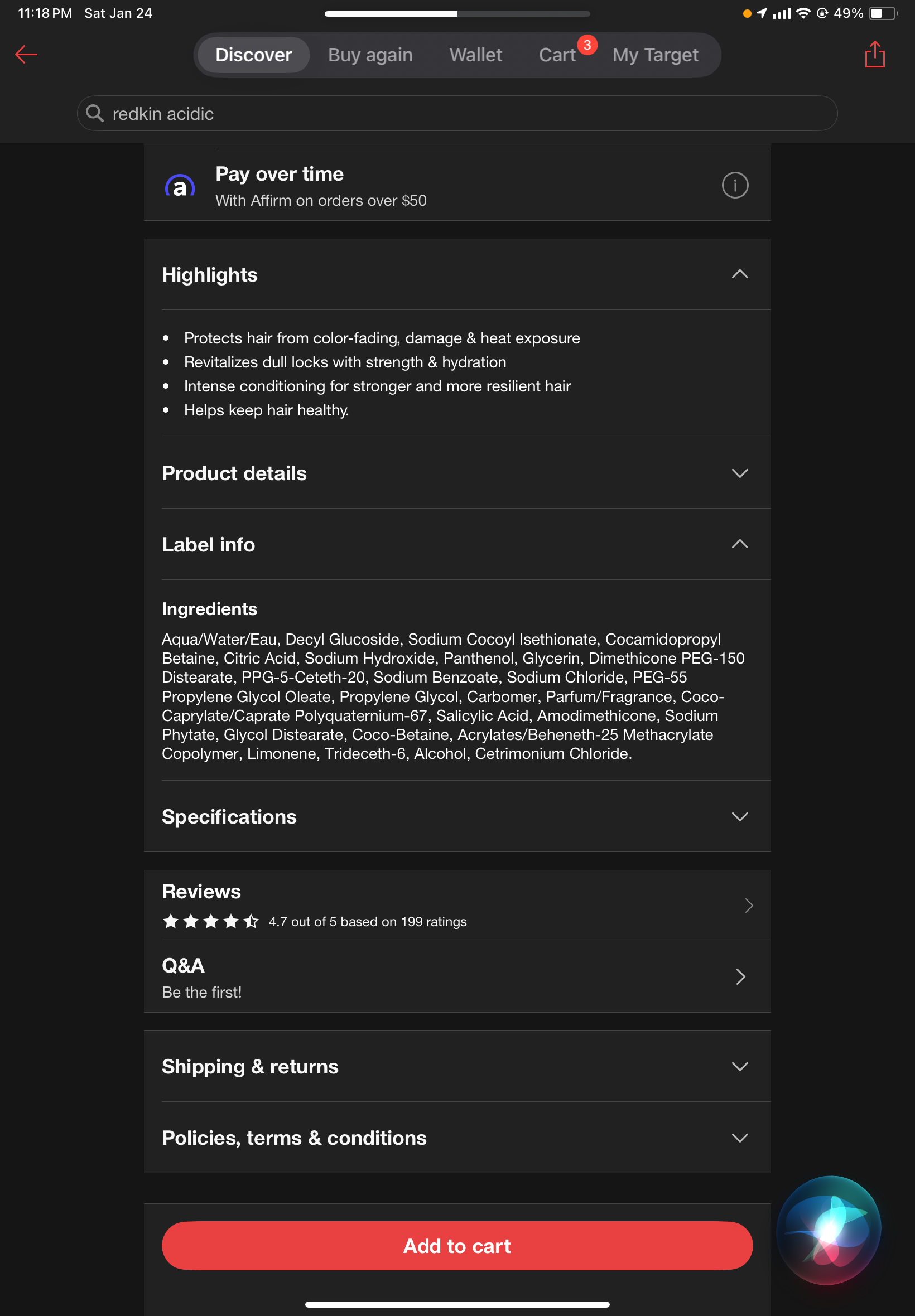 Redkin acidic bond shampoo