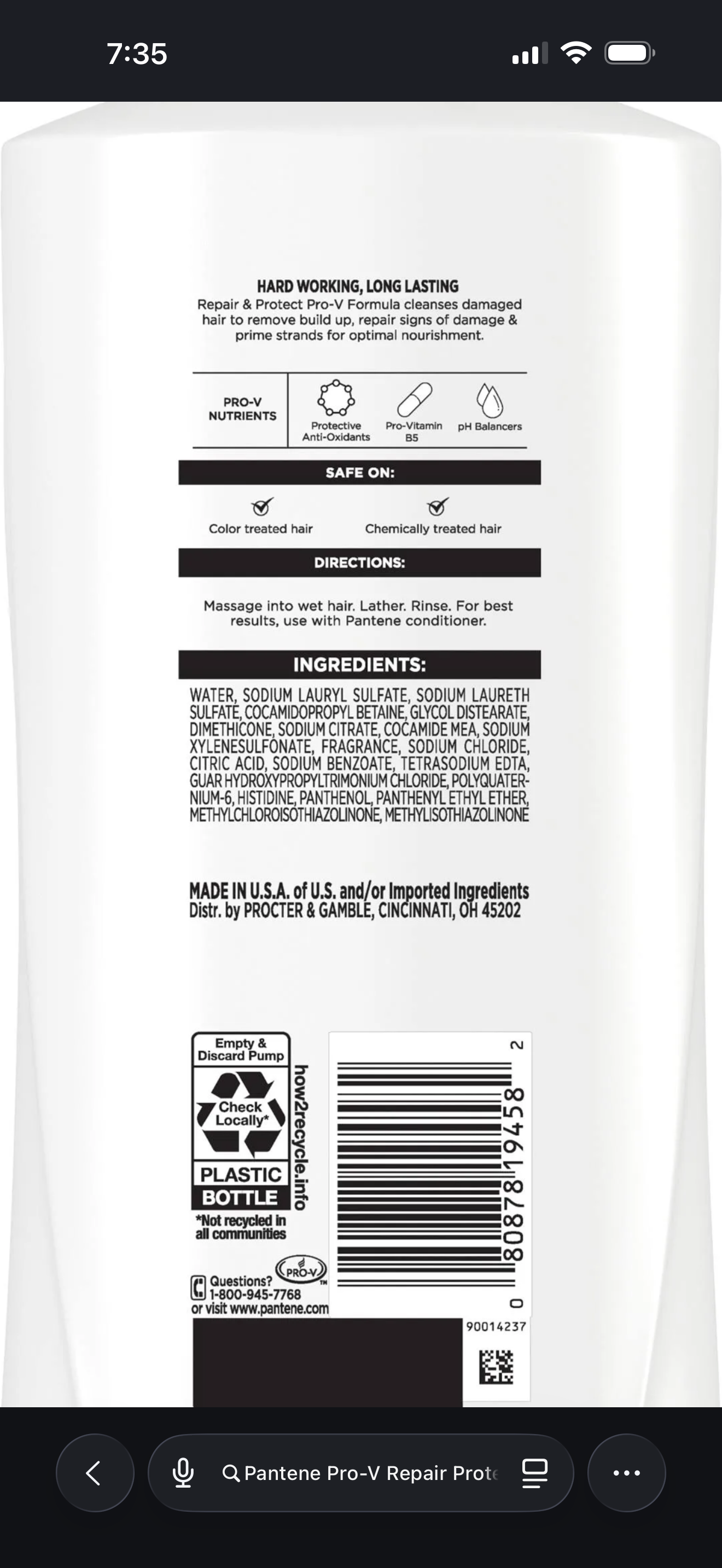 Pantene Pro‑V Repair Protect Shampoo