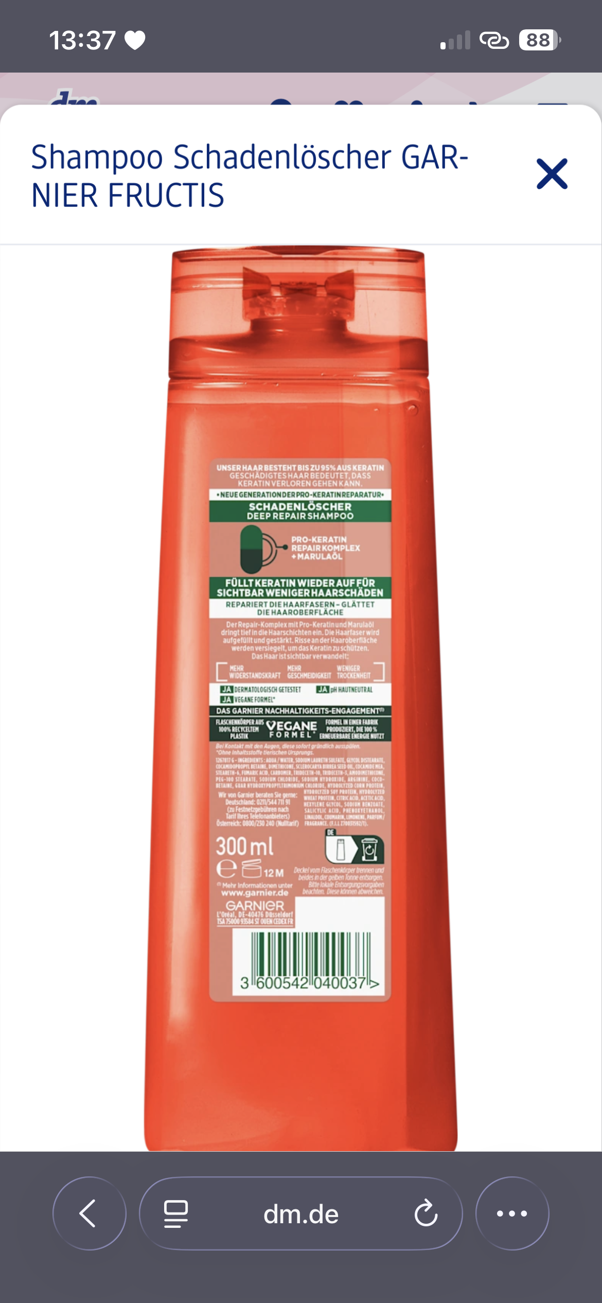 GARNIER FRUCTIS Shampoo Schadenlöscher